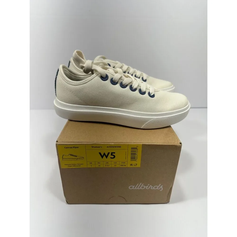 Allbirds Canvas Piper Women’s 5 Natural White Hanami Night Sneakers New Box